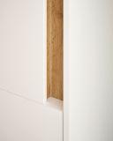 Badezimmer Midischrank Center in wei� und Wotan Eiche Badm�bel Kommode 34 x 114 cm