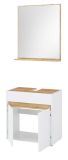 Badmbel Set 2-teilig Center in wei und Wotan Eiche Badkombination 60 cm