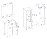 Badmbel Set 3-teilig Center in wei und Wotan Eiche Badkombination 114 cm