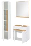 Badmbel Set 3-teilig Center in wei und Wotan Eiche Badkombination 114 cm