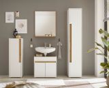 Badmbel Set 4-teilig Center in wei und Wotan Eiche Badkombination 168 cm