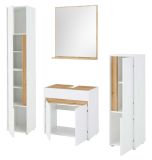 Badmbel Set 4-teilig Center in wei und Wotan Eiche Badkombination 168 cm