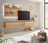 Wohnwand Center in Evoke Eiche und grau Wohnkombination Set 3-teilig 300 cm