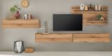 Wohnwand Center in Evoke Eiche und grau Set 4-teilig mit XXL-TV-Schrank 400 cm