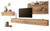Wohnwand Center in Evoke Eiche und grau Set 4-teilig mit XXL-TV-Schrank 400 cm
