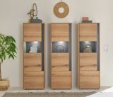 Schrank Set 3-teilig Center in Evoke Eiche und grau Wohnkombination 3 x Vitrine 190 x 155 cm