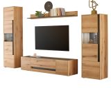 Wohnwand Center in Evoke Eiche und grau Wohnkombination Set 4-teilig 310 cm