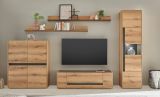 Wohnwand Center in Evoke Eiche und grau Wohnkombination Set 5-teilig 350 cm