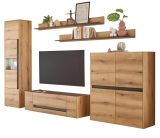 Wohnwand Center in Evoke Eiche und grau Wohnkombination Set 5-teilig 350 cm