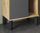 Badezimmer Midischrank Torsby in grau und Evoke Eiche Badmbel Kommode 51 x 128 cm