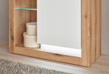 Vitrine Rivian in wei matt und Evoke Eiche Vitrinenschrank 80 x 195 cm
