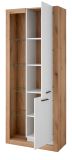 Vitrine Rivian in wei matt und Evoke Eiche Vitrinenschrank 80 x 195 cm