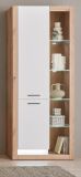 Vitrine Rivian in wei matt und Evoke Eiche Vitrinenschrank 80 x 195 cm