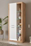 Vitrine Rivian in wei matt und Evoke Eiche Vitrinenschrank 80 x 195 cm