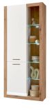 Vitrine Rivian in wei matt und Evoke Eiche Vitrinenschrank 80 x 195 cm