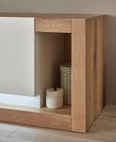 TV-Lowboard Rivian in wei matt und Evoke Eiche TV Unterteil 150 x 49 cm