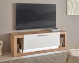 TV-Lowboard Rivian in wei matt und Evoke Eiche TV Unterteil 150 x 49 cm