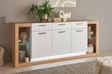 Sideboard Rivian in wei matt und Evoke Eiche Kommode 198 x 83 cm