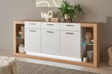 Sideboard Rivian in wei matt und Evoke Eiche Kommode 198 x 83 cm