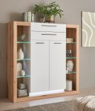 Highboard Rivian in wei matt und Evoke Eiche Kommode 141 x 139 cm