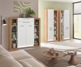 Highboard Rivian in wei matt und Evoke Eiche Kommode 141 x 139 cm