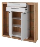 Highboard Rivian in wei matt und Evoke Eiche Kommode 141 x 139 cm