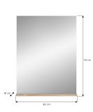 Badezimmer Spiegel Mambo in Sonoma Eiche Badspiegel mit Ablage 60 x 79 cm