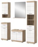 Badmbel Set 5-teilig Mambo in wei Hochglanz und Sonoma Eiche Badkombination 164 x 191 cm