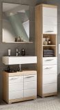 Badmbel Set 3-teilig Mambo in wei Hochglanz und Sonoma Eiche Badkombination 112 x 191 cm