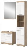 Badmbel Set 3-teilig Mambo in wei Hochglanz und Sonoma Eiche Badkombination 112 x 191 cm