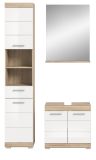 Badmbel Set 3-teilig Mambo in wei Hochglanz und Sonoma Eiche Badkombination 112 x 191 cm
