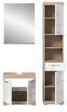 Badmbel Set 3-teilig Mambo in wei Hochglanz und Sonoma Eiche Badkombination 112 x 191 cm