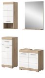 Badmbel Set 4-teilig Mambo in wei Hochglanz und Sonoma Eiche Badkombination 112 x 191 cm