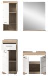 Badmbel Set 4-teilig Mambo in wei Hochglanz und Sonoma Eiche Badkombination 112 x 191 cm