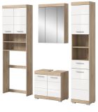 Badmbel Set 4-teilig Mambo in wei Hochglanz und Sonoma Eiche Badkombination 190 x 191 cm