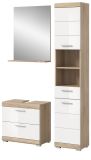 Badmbel Set 3-teilig Mambo in wei Hochglanz und Sonoma Eiche Badkombination 112 x 191 cm