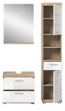 Badmbel Set 3-teilig Mambo in wei Hochglanz und Sonoma Eiche Badkombination 112 x 191 cm