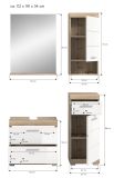 Badmbel Set 4-teilig Mambo in wei Hochglanz und Sonoma Eiche Badkombination 112 x 191 cm