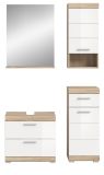 Badmbel Set 4-teilig Mambo in wei Hochglanz und Sonoma Eiche Badkombination 112 x 191 cm