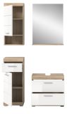 Badmbel Set 4-teilig Mambo in wei Hochglanz und Sonoma Eiche Badkombination 112 x 191 cm