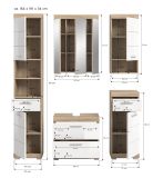 Badmbel Set 5-teilig Mambo in wei Hochglanz und Sonoma Eiche Badkombination 164 x 191 cm