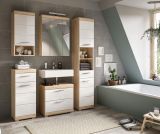 Badmbel Set 5-teilig Mambo in wei Hochglanz und Sonoma Eiche Badkombination 164 x 191 cm