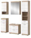 Badmbel Set 5-teilig Mambo in wei Hochglanz und Sonoma Eiche Badkombination 164 x 191 cm