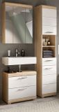 Badmbel Set 3-teilig Mambo in wei Hochglanz und Sonoma Eiche Badkombination 112 x 191 cm