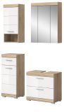 Badmbel Set 4-teilig Mambo in wei Hochglanz und Sonoma Eiche Badkombination 112 x 191 cm