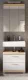 Badmbel Set 2-teilig Mambo in wei Hochglanz und Sonoma Eiche Badkombination 60 x 191 cm