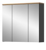 Badezimmer Spiegelschrank Cooper in Artisan Eiche und grau Badschrank 3-trig 80 cm, Soft-Close