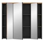 Badezimmer Spiegelschrank Cooper in Artisan Eiche und grau Badschrank 3-trig 80 cm, Soft-Close