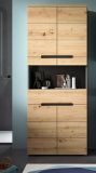 Badezimmer Hochschrank Cooper in Artisan Eiche und grau Badschrank 76 x 193 cm, Soft-Close