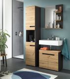 Badmbel Set 3-teilig Cooper in Artisan Eiche und grau Badkombination 116 x 193 cm, Soft-Close